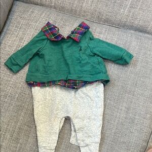 Ralph Lauren Green Plaid Baby Outfit
